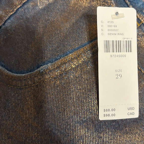 NWT ANTHROPOLOGIE THE DEVON DENIM SHORTS BY PILCRO: COATED EDITION PYRITE WASH - Picture 3 of 4